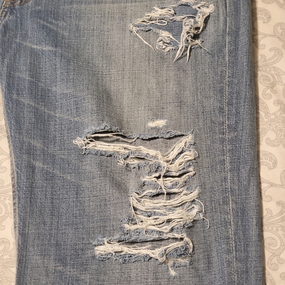 Levi Men Ripped Blue Jeans - Picture 7 of 10